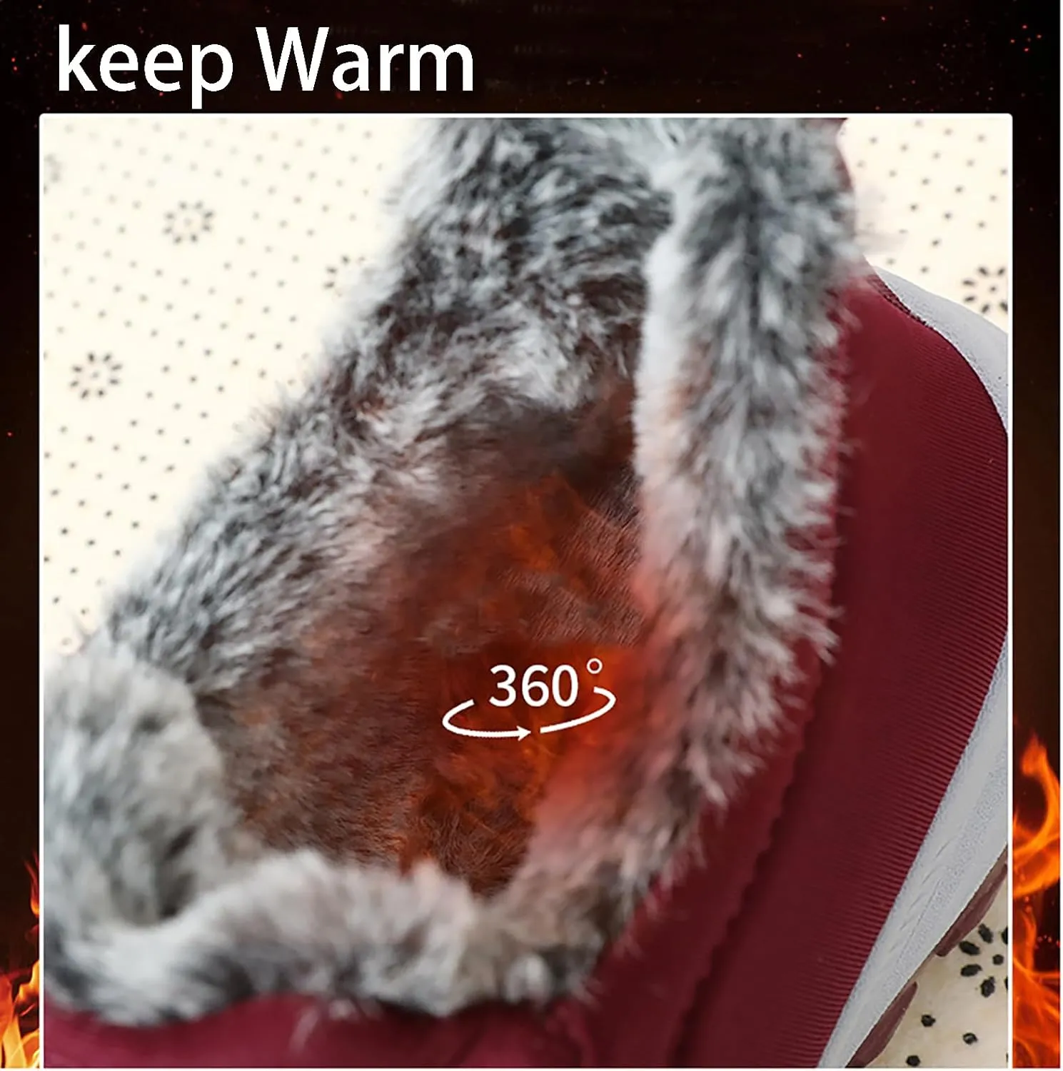 HYL Winter Snow Boots Womens Mens Warm Fur Lined Anti-Slip Ankle Booties Walking Shoes Non-Slip Sneakers Outdoor Trekking Shoes