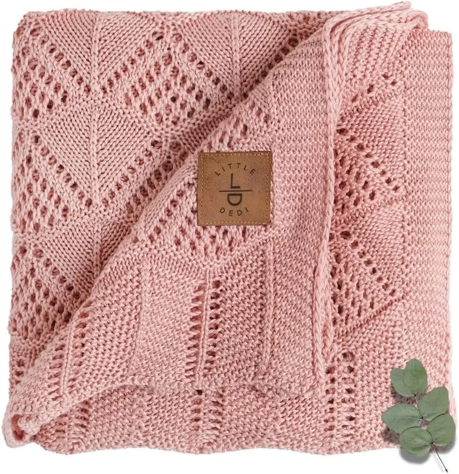 Hypoallergenic Baby Blanket - 30x40 Inches Pink, Oeko-TEX® Certified, Thermal-Regulating, Silky Soft Knit for Girls & Boys - Swaddle, Toddler, or Receiving Blanket