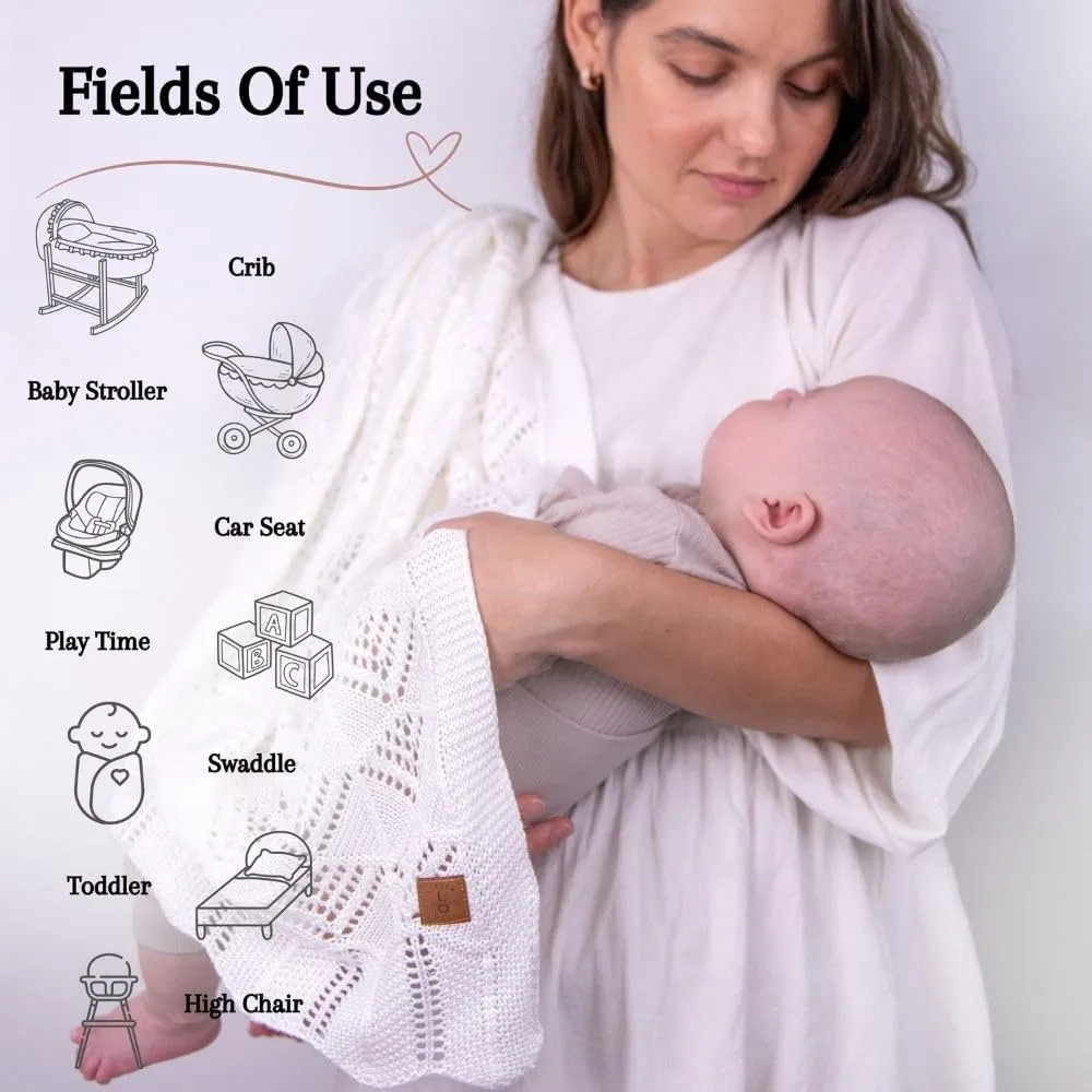 Hypoallergenic Baby Blanket - 30x40 Inches Pink, Oeko-TEX® Certified, Thermal-Regulating, Silky Soft Knit for Girls & Boys - Swaddle, Toddler, or Receiving Blanket