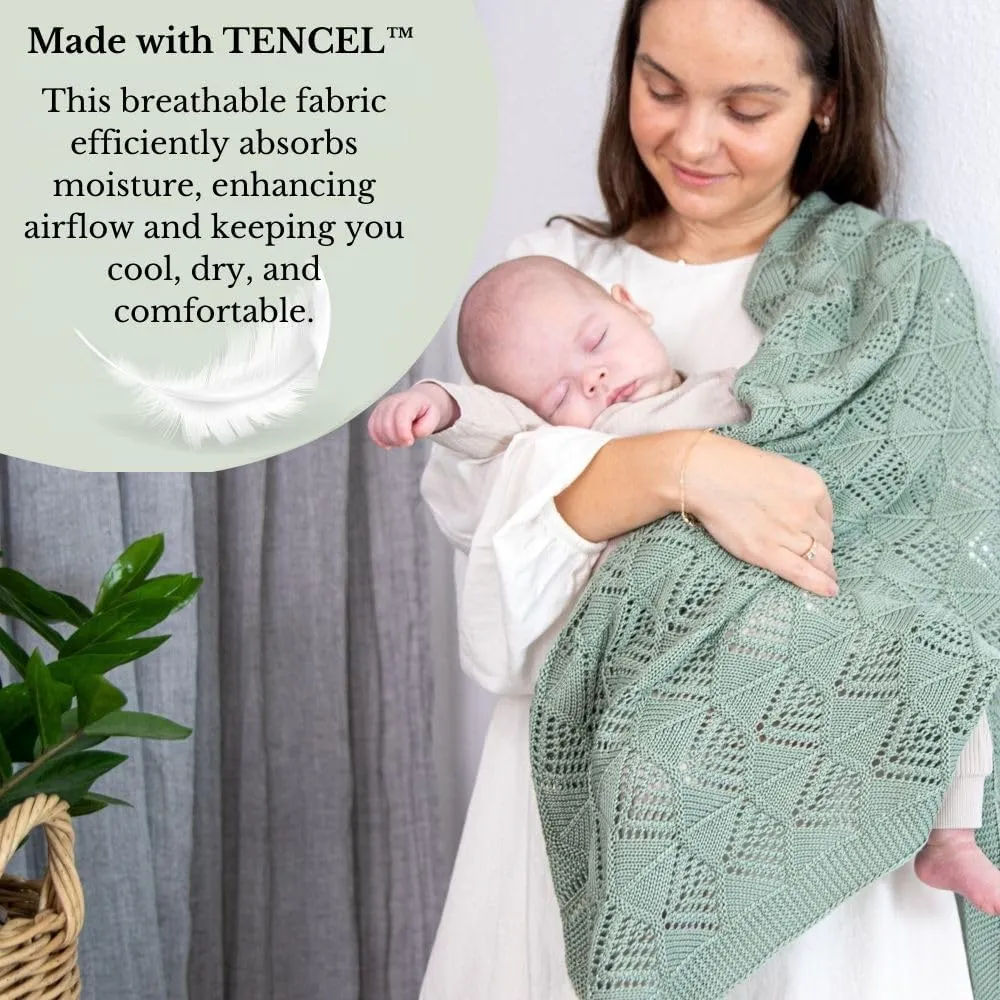 Hypoallergenic Baby Blanket - 30x40 Inches Pink, Oeko-TEX® Certified, Thermal-Regulating, Silky Soft Knit for Girls & Boys - Swaddle, Toddler, or Receiving Blanket