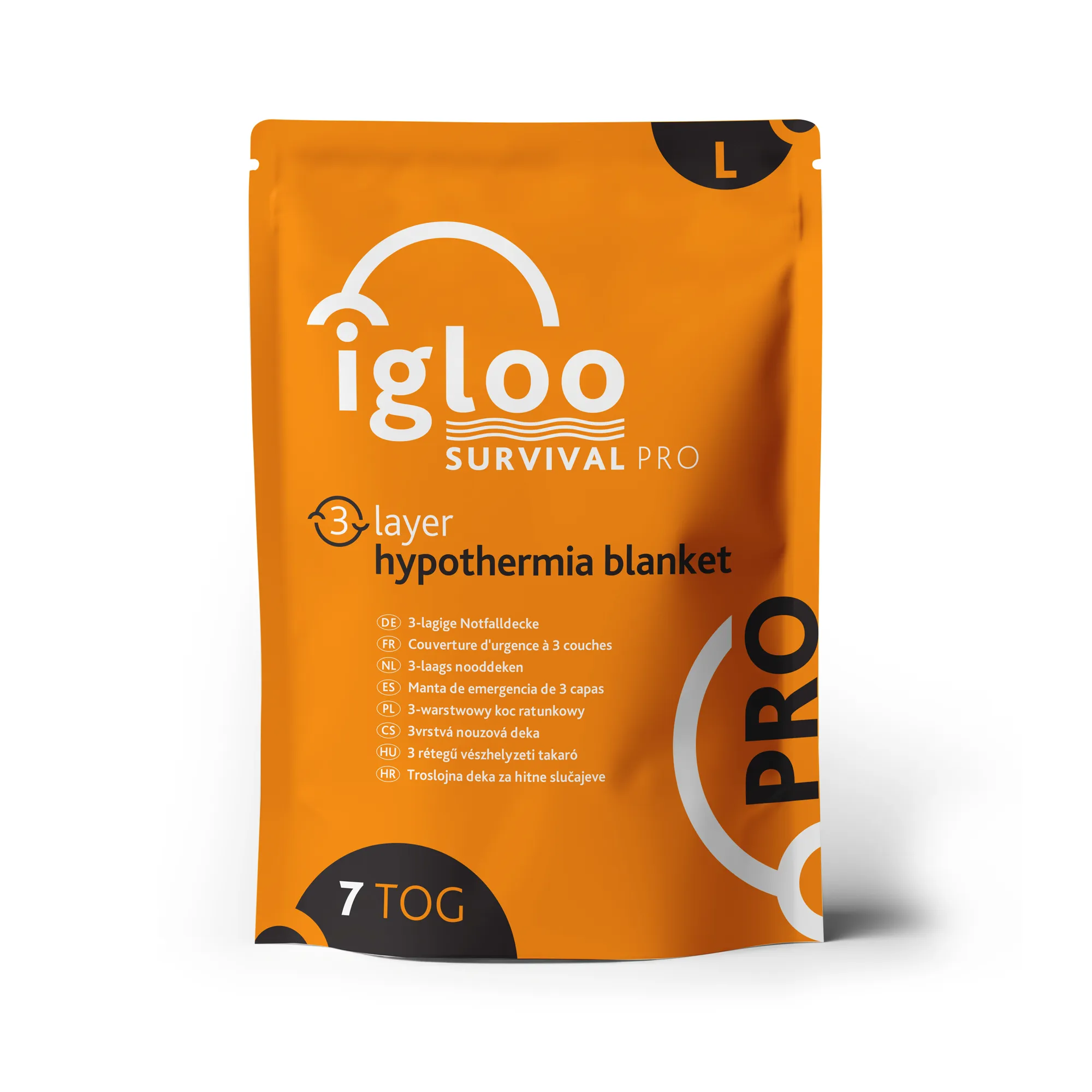 Igloo 7 Tog Emergency Thermal Blanket - 3Layer Large Pro Orange