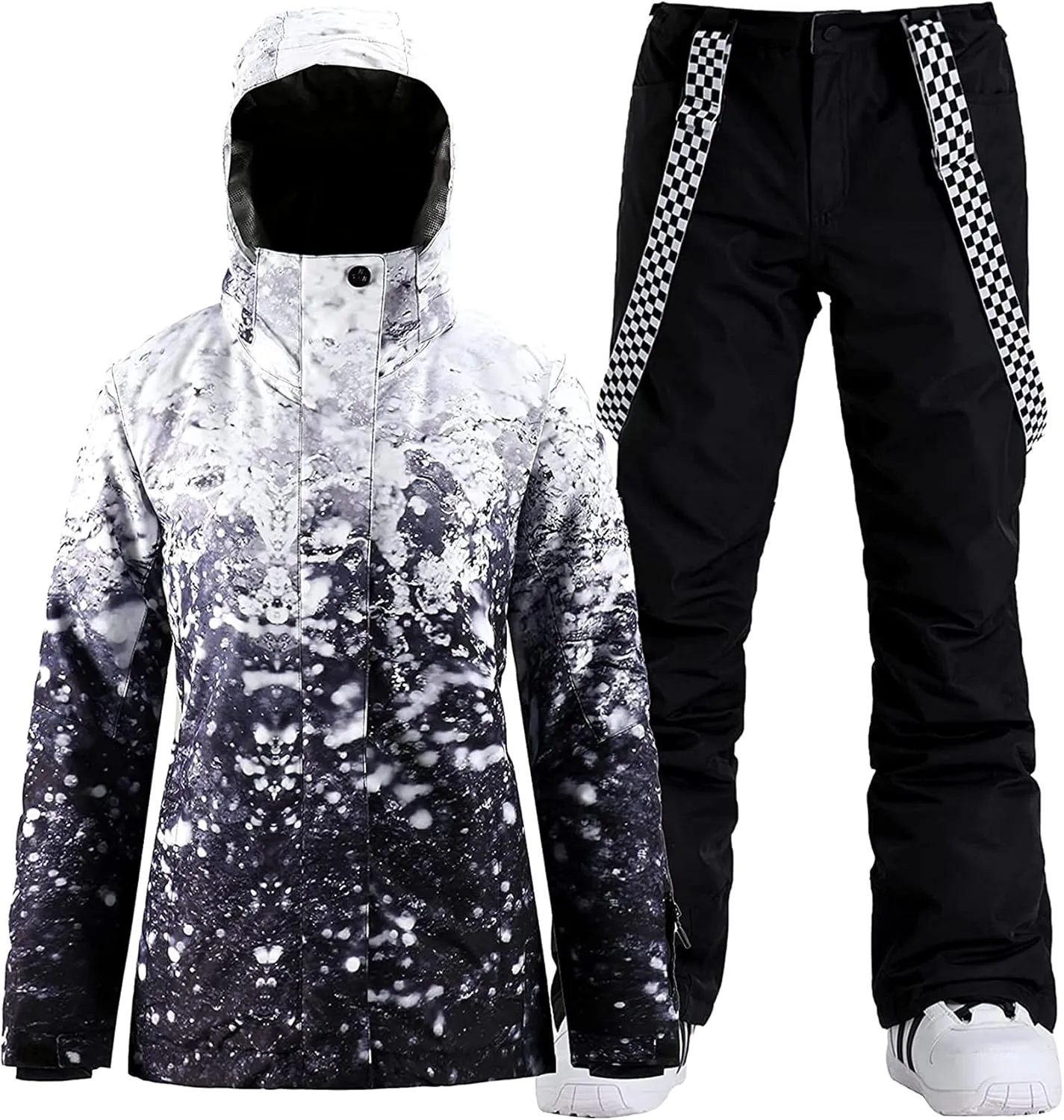 IMPHUT Women's Ski Jackets and Pants Snowboarding Snowsuit Coat Warm Hooded Waterproof Windproof Insulated