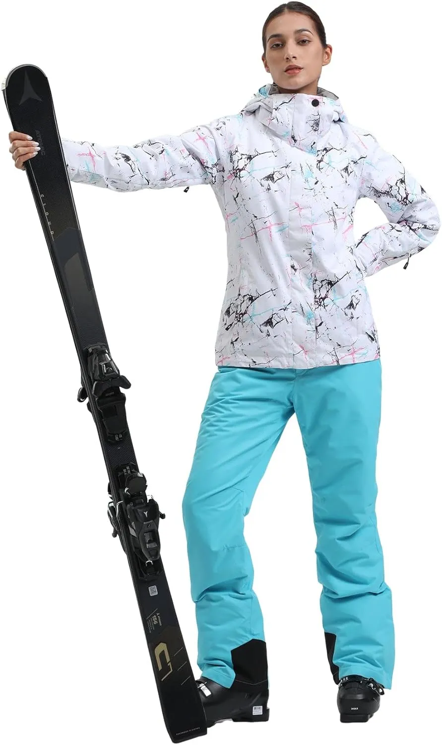IMPHUT Women's Ski Jackets and Pants Snowboarding Snowsuit Coat Warm Hooded Waterproof Windproof Insulated