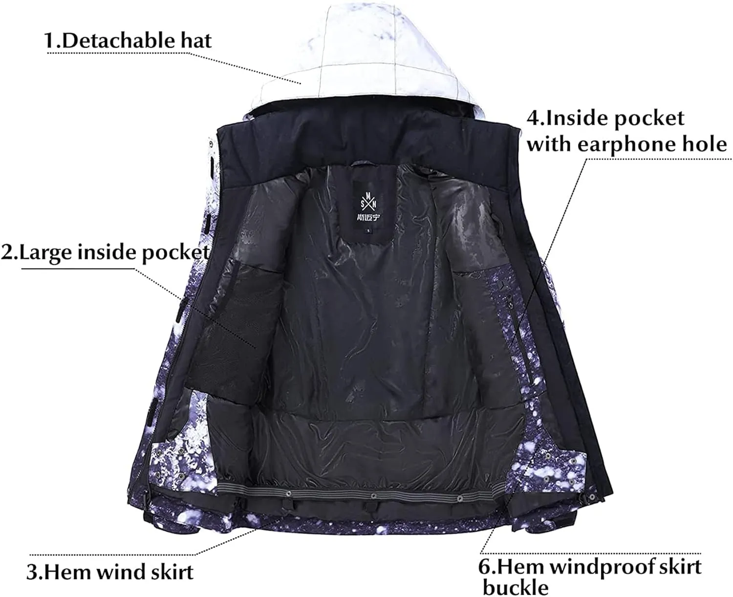 IMPHUT Women's Ski Jackets and Pants Snowboarding Snowsuit Coat Warm Hooded Waterproof Windproof Insulated