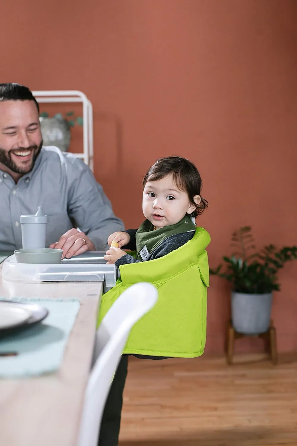 Inglesina Fast Table Chair, Lime Green - Portable Baby High Chair - For Babies & Toddlers 6-36 Months - Collapsible Design - Fits Tables 0.8'' to 3.5'' Thick, Compact Easy to Use - Travel Bag Included
