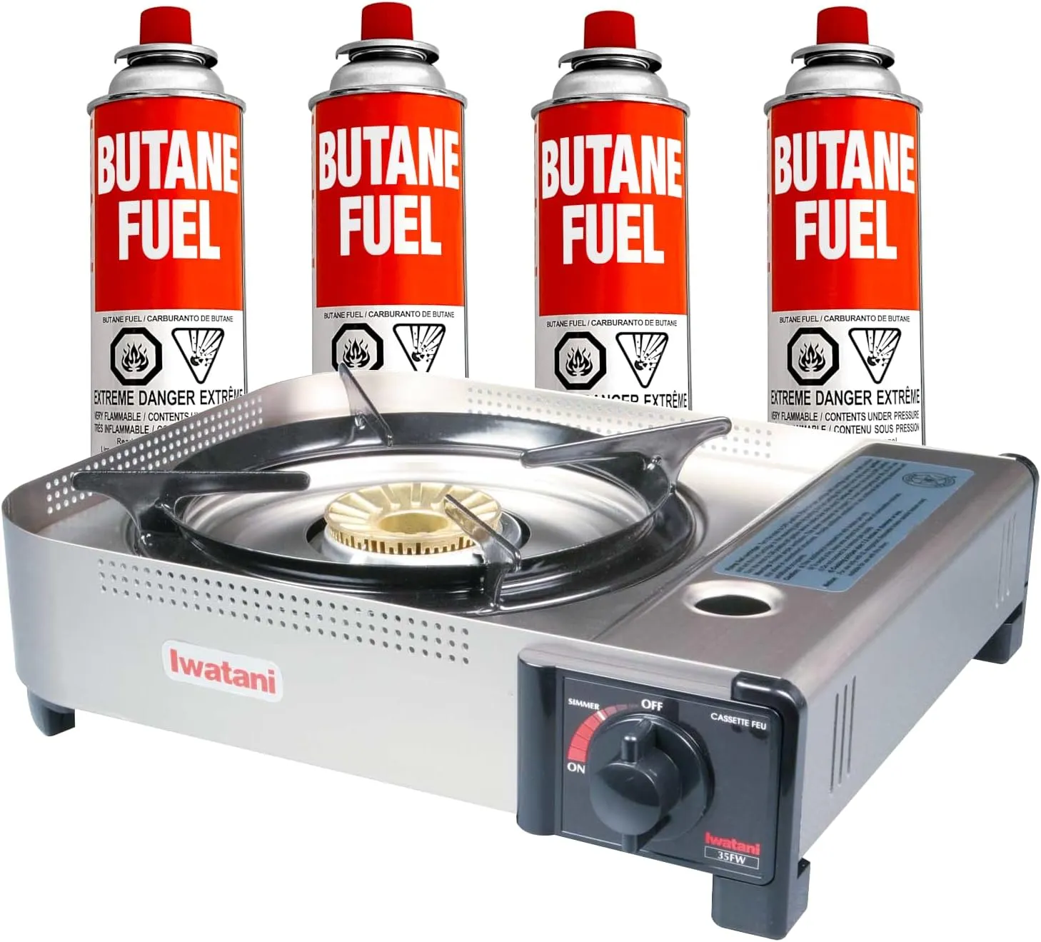 Iwatani 35FW Single-Burner Butane Portable Cooktop   Butane combo set Indoor & Outdoor Cooking stove