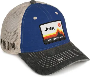 Jeep Have Fun Out There Patch Garment Washed Trucker Hat Unstructured