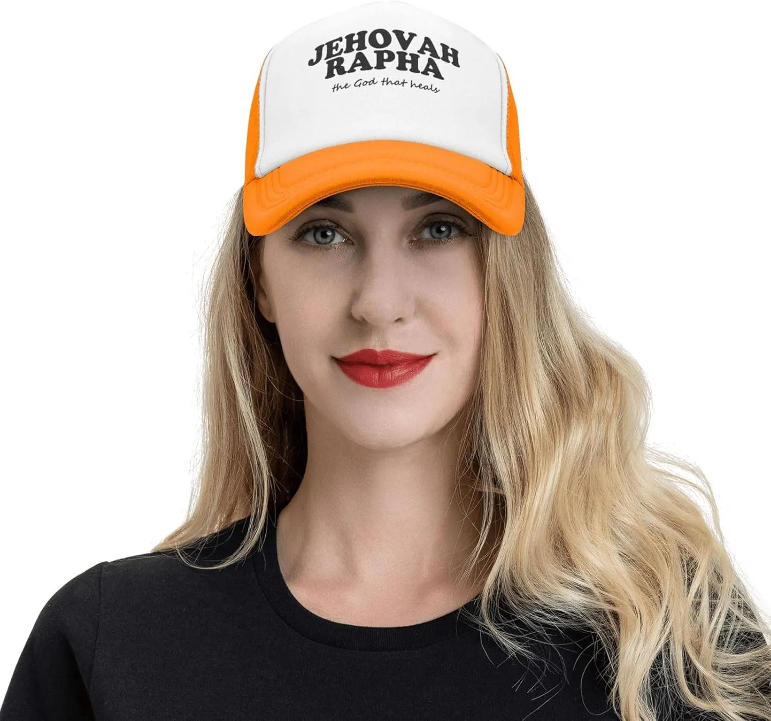Jehovah Rapha The God Who Heals Trendy Mesh Baseball Cap Adjustable Dad Hat Trucker Hat for Women Men,Black