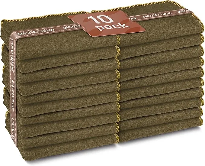 JMR Wool Camping Blanket - Warm Heavy Car Blanket & Camp Quilt - Survival Emergency Blanket Sleeping Outdoors - Multi-Use Wool Blanket Camping, Car & Home - 70% Wool, Olive Green, 62X84, Case of 10