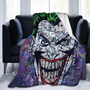 Joker Blanket Throw Blankets Ultra Soft Flannel Lightweight Throws for Couch, Bed, Plush Fuzzy Flannel Microfiber Warm Thermal Blanket All Seasons Use 50"x40"