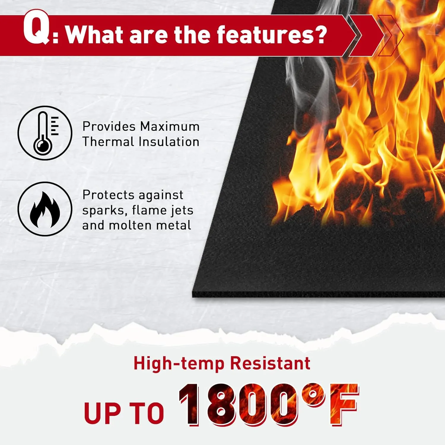 kanhiro 4x6 Feet Large Welding Blanket Fireproof Pad, 5mm Thickened Resistant Carbon Felt Cloth, Flame Retardant Fabric, Heat Shield for Soldering, Firepit, Grill Cover, Smoker