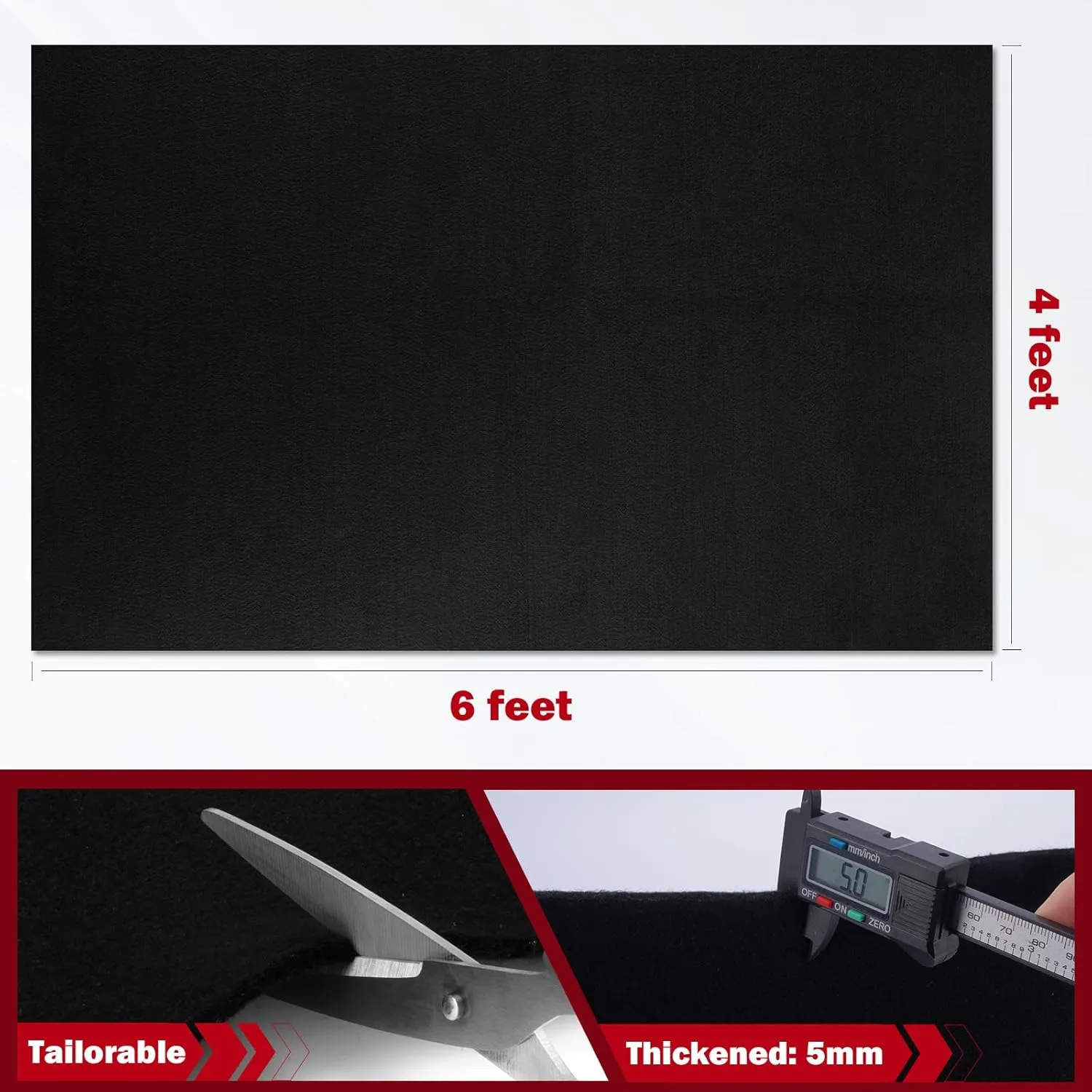 kanhiro 4x6 Feet Large Welding Blanket Fireproof Pad, 5mm Thickened Resistant Carbon Felt Cloth, Flame Retardant Fabric, Heat Shield for Soldering, Firepit, Grill Cover, Smoker