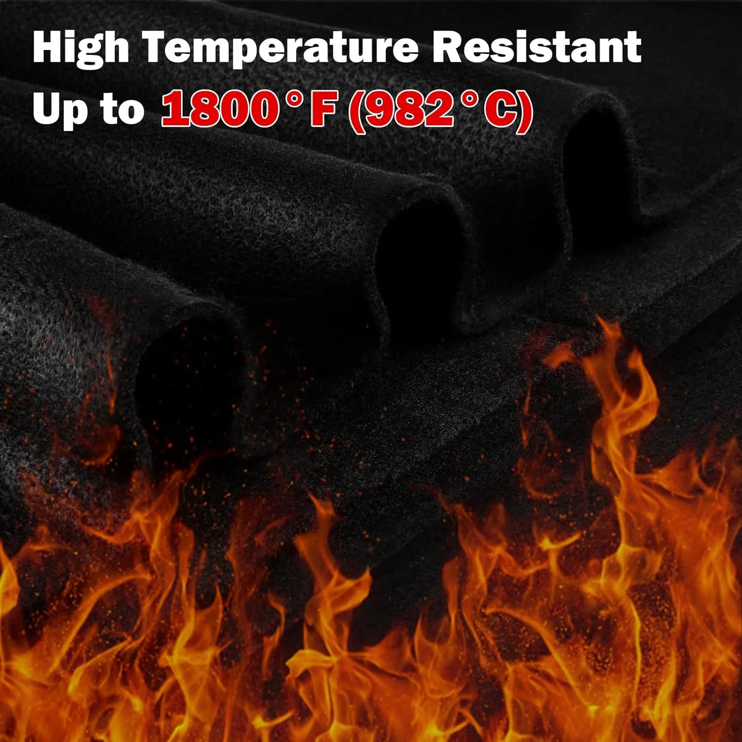 kanhiro Carbon Felt Welding Blanket Fireproof - 2 Packs 20" X 36" Heat Resistant Fabric 1800°F High Temp Insulation Pad, Flame Retardant Protective Mat for Soldering Welding Brazing Plumbing