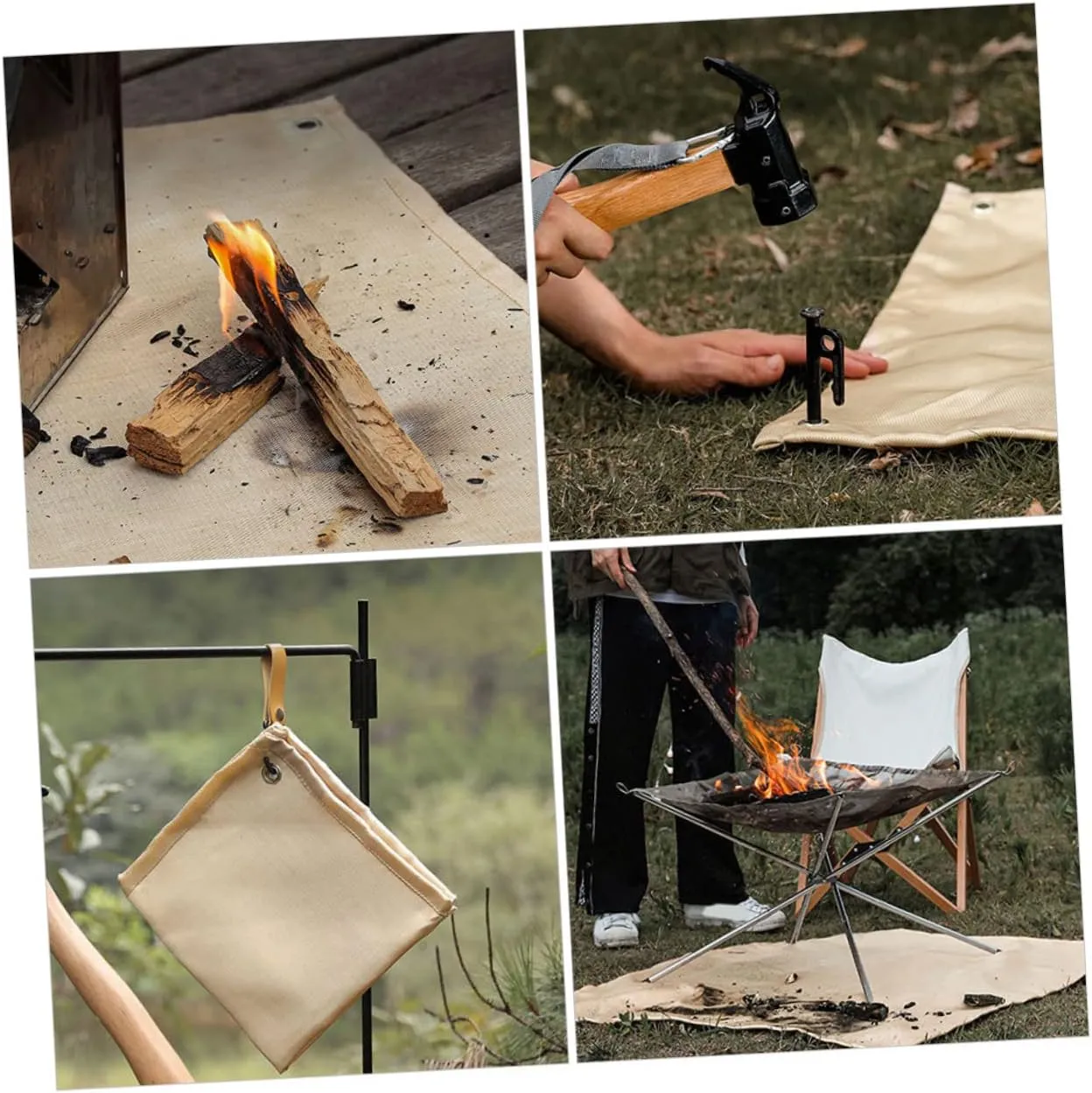 KESYOO Home Fireproof Blanket Outdoor Camping Mat Fireproof Mat for Barbecue Fiberglass Blanket Safety Picnic