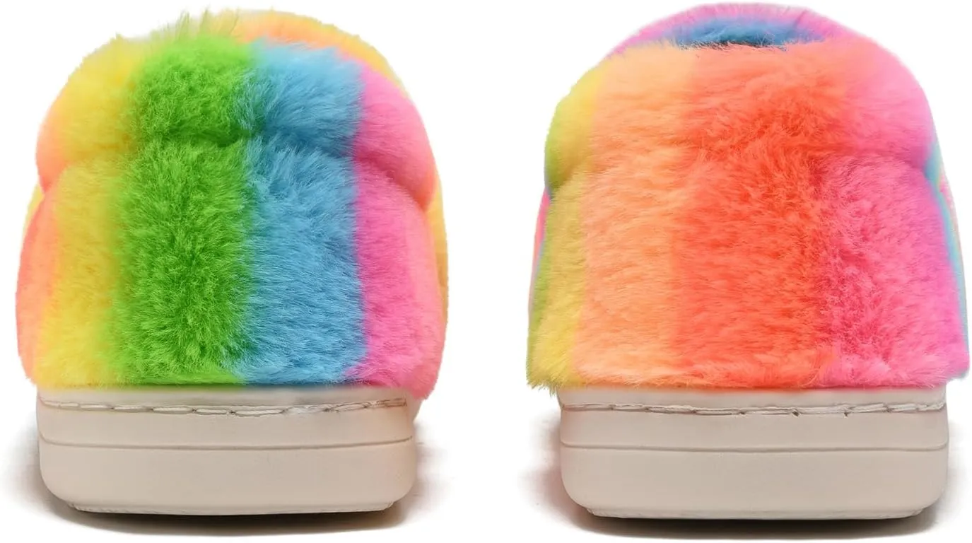 Kids Smile Face Slippers for Boys Girls, Cute Plush Fuzzy Toddler Infant Happy Face Slippers, Indoor Outdoor Non-slip Robber Sole with Memory Foam Warm Pillow House Shoes