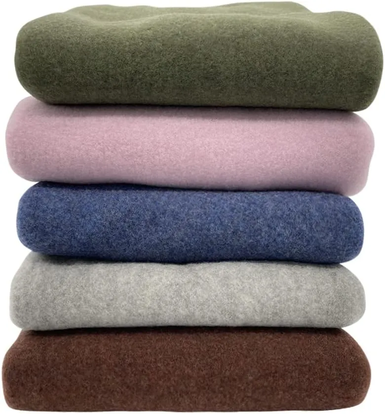 Kids Thermal Throw: Organic Merino Wool Baby Receiving Blanket, 31x40 inches (Green Reed)