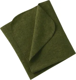 Kids Thermal Throw: Organic Merino Wool Baby Receiving Blanket, 31x40 inches (Green Reed)