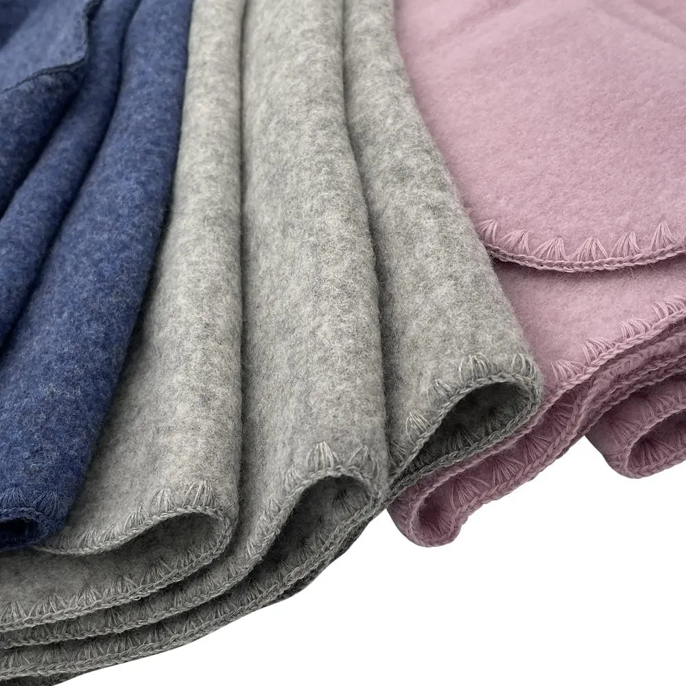 Kids Thermal Throw: Organic Merino Wool Baby Receiving Blanket, 31x40 inches (Green Reed)