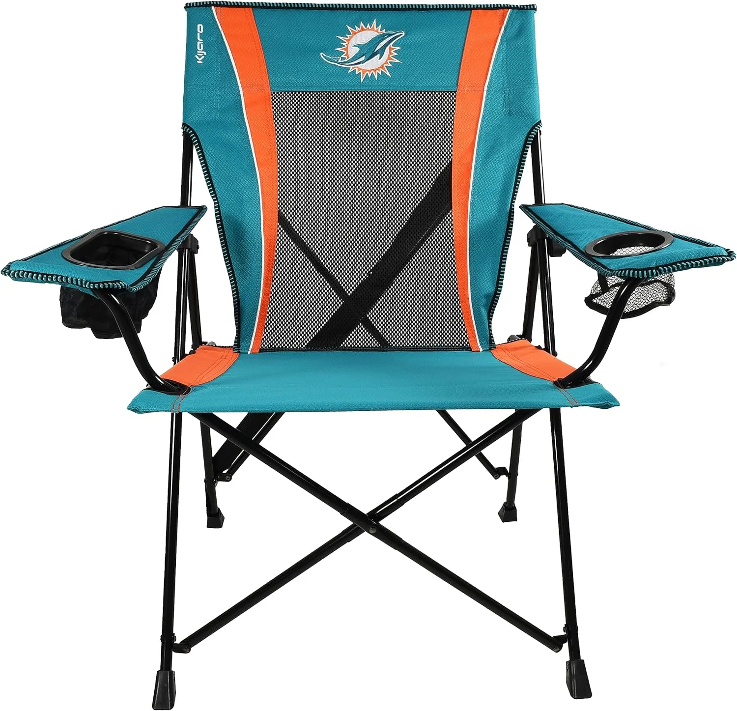 Kijaro Sports Fan Folding Chair, 26" L x 35.5" W x 37" H, Miami Dolphins