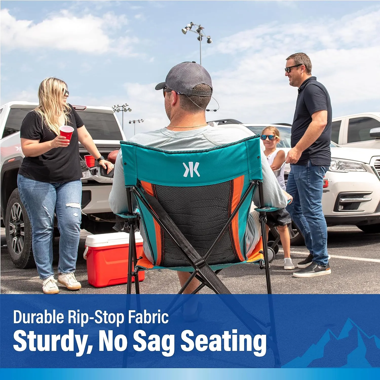 Kijaro Sports Fan Folding Chair, 26" L x 35.5" W x 37" H, Miami Dolphins