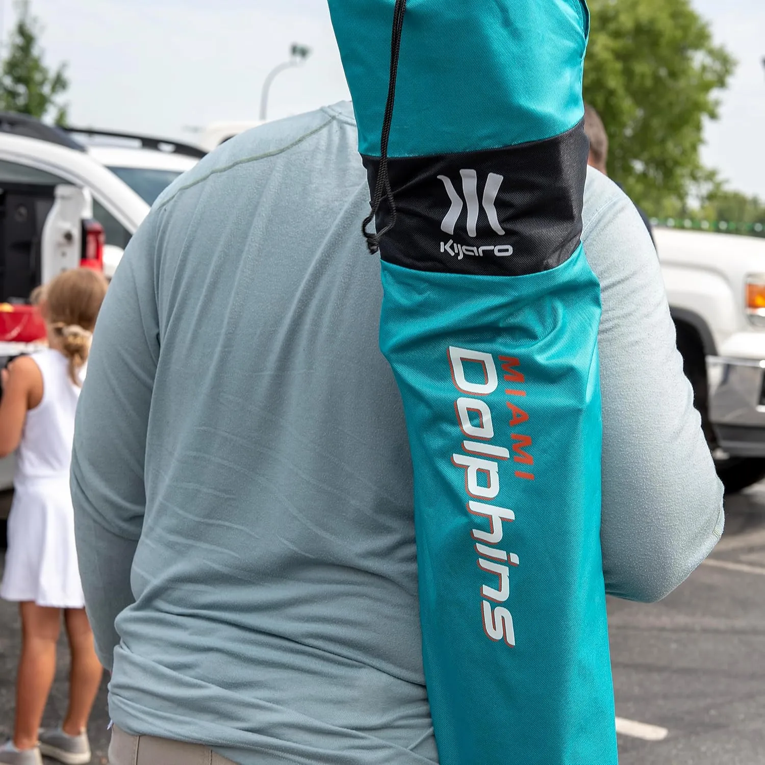 Kijaro Sports Fan Folding Chair, 26" L x 35.5" W x 37" H, Miami Dolphins