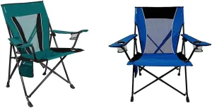 Kijaro XXL and Standard Dual Lock Folding Camp Chairs Bundle - Cayman Blue Iguana and Maldives Blue - Heavy Duty, Portable