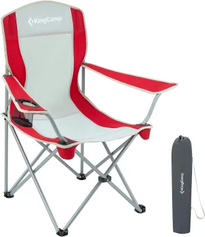 KingCamp Camping Chair Folding Portable Lightweight Quad Chair with Mesh Cup Holder for Outdoor, Hiking, Fishing, Picnic, with Carry Bag