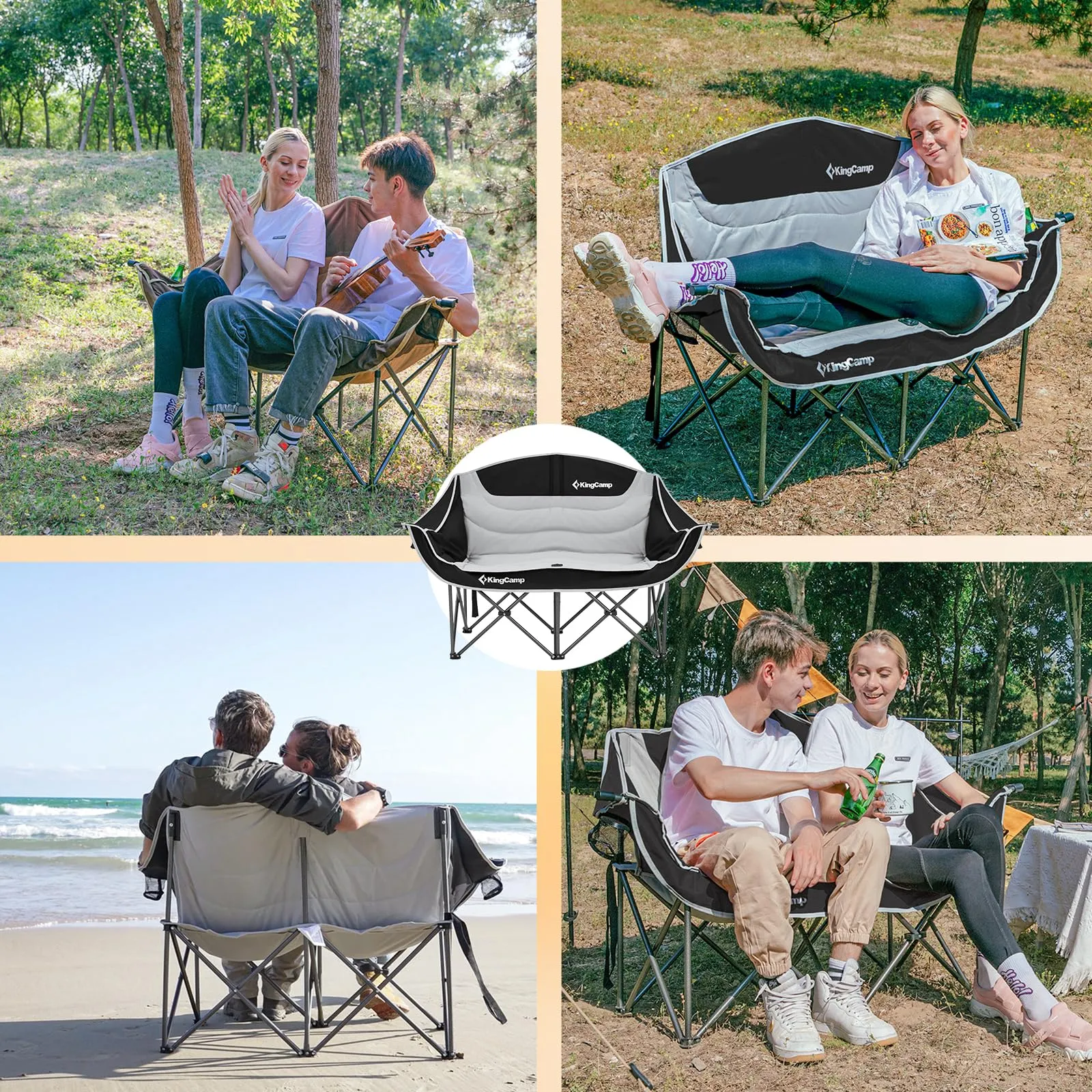 KingCamp Double Sofa Chair Camping Loveseat