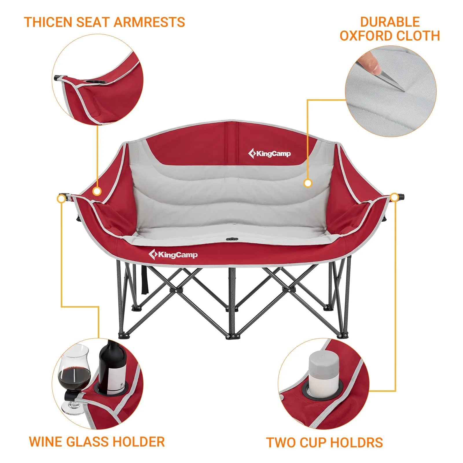 KingCamp Double Sofa Chair Camping Loveseat