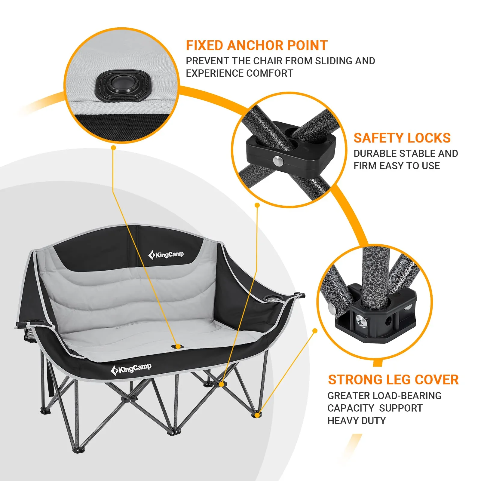 KingCamp Double Sofa Chair Camping Loveseat