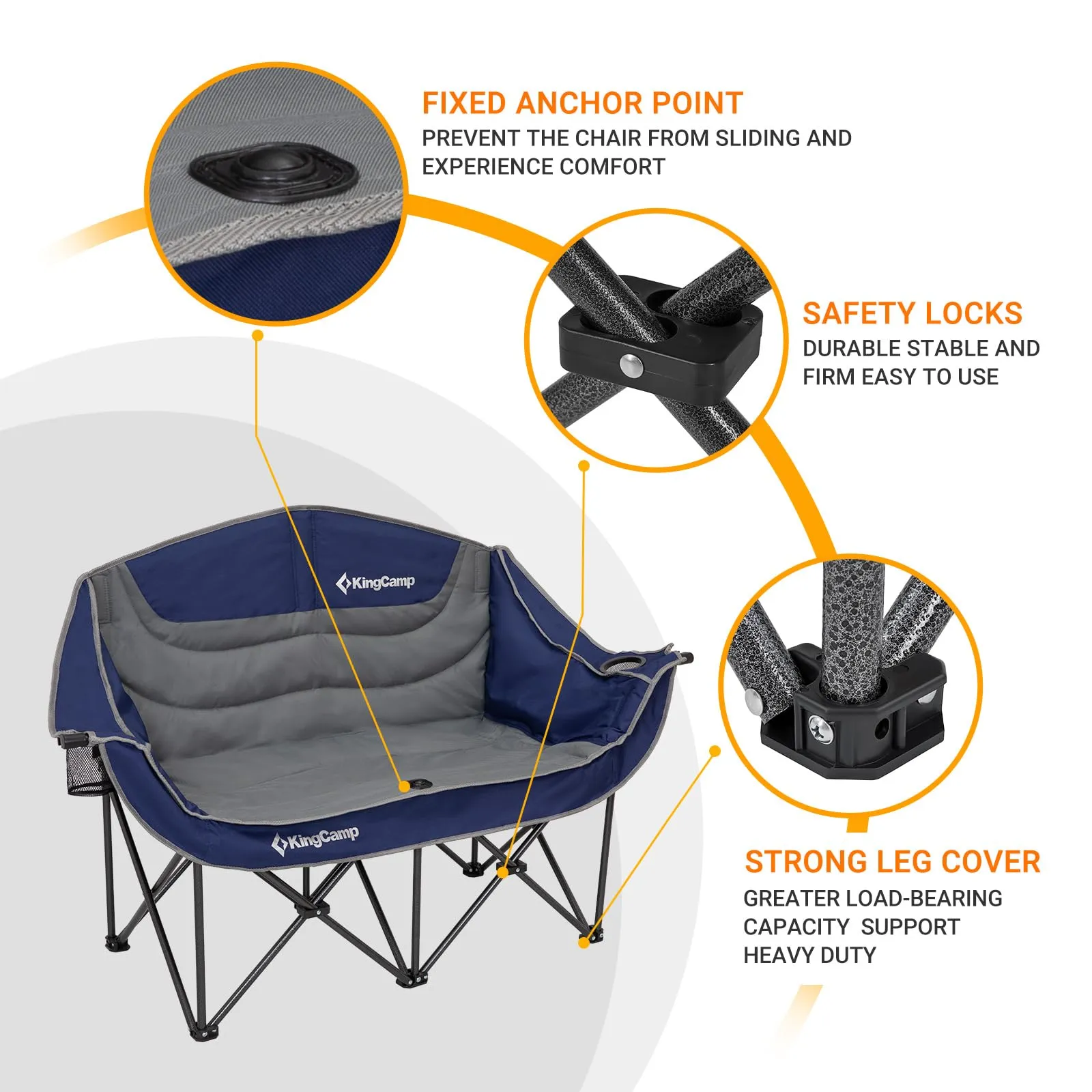 KingCamp Double Sofa Chair Camping Loveseat