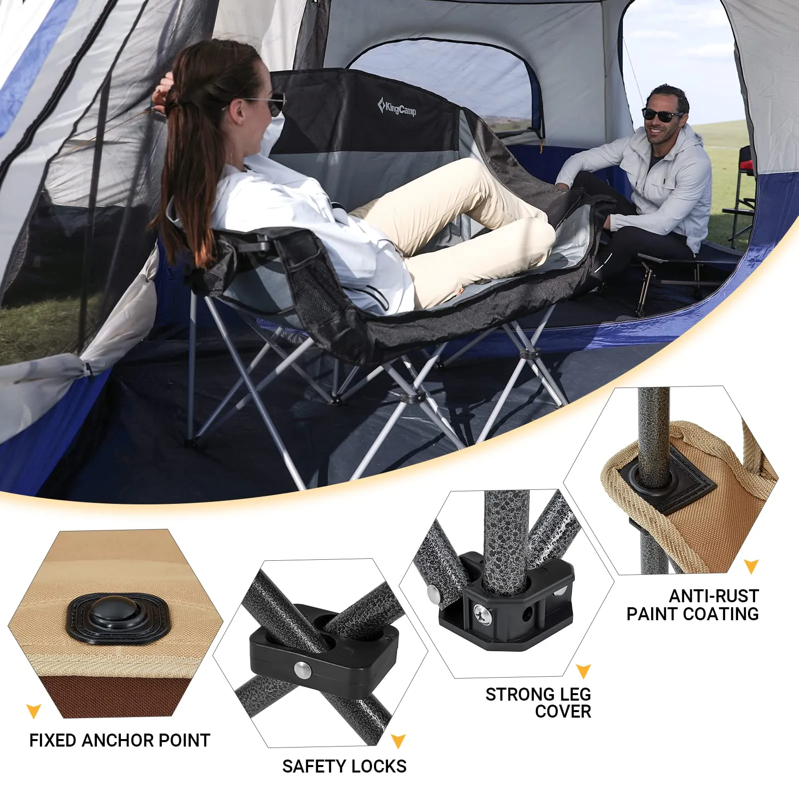 KingCamp Double Sofa Chair Camping Loveseat