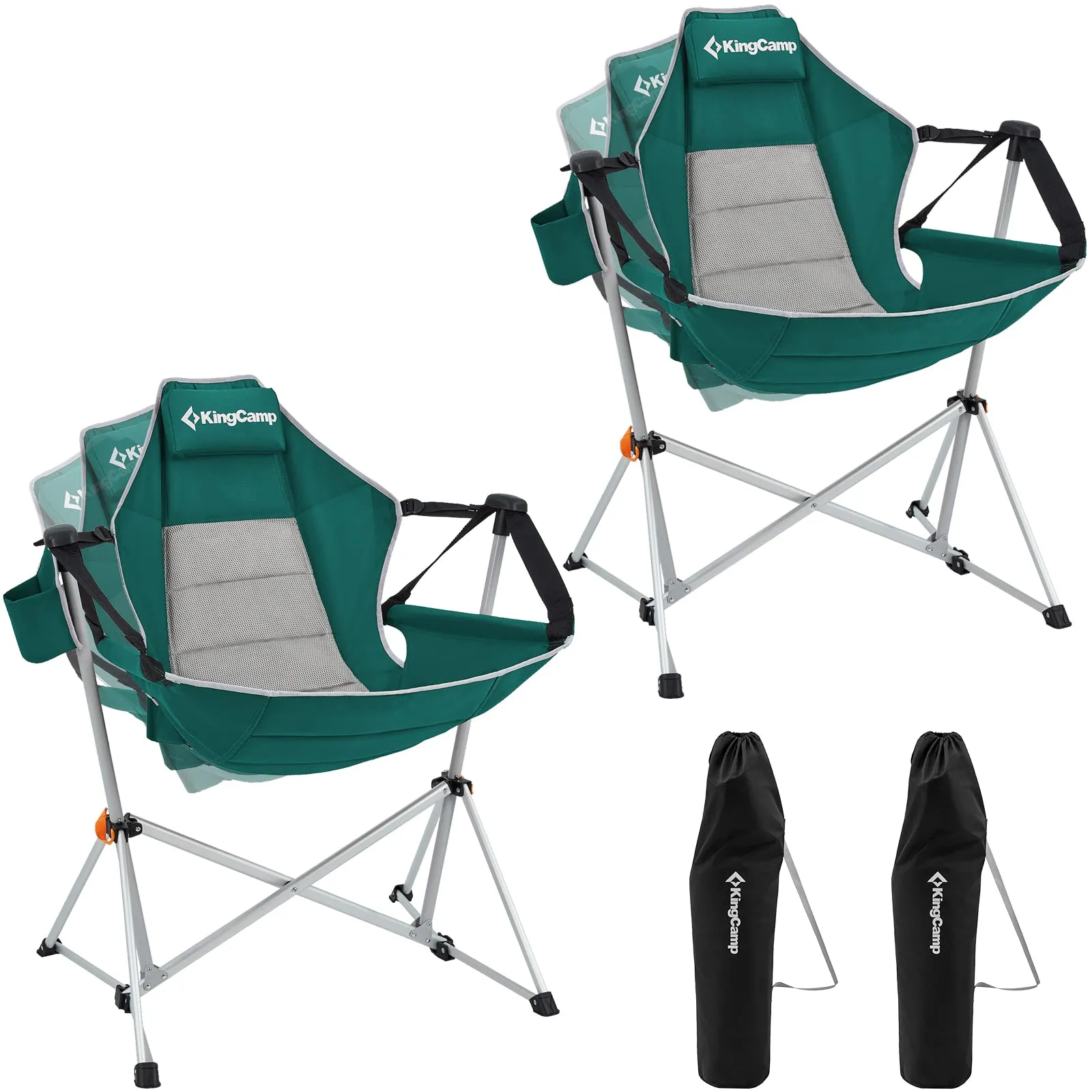 KingCamp Portable Swing Recliner Chair with Pillow