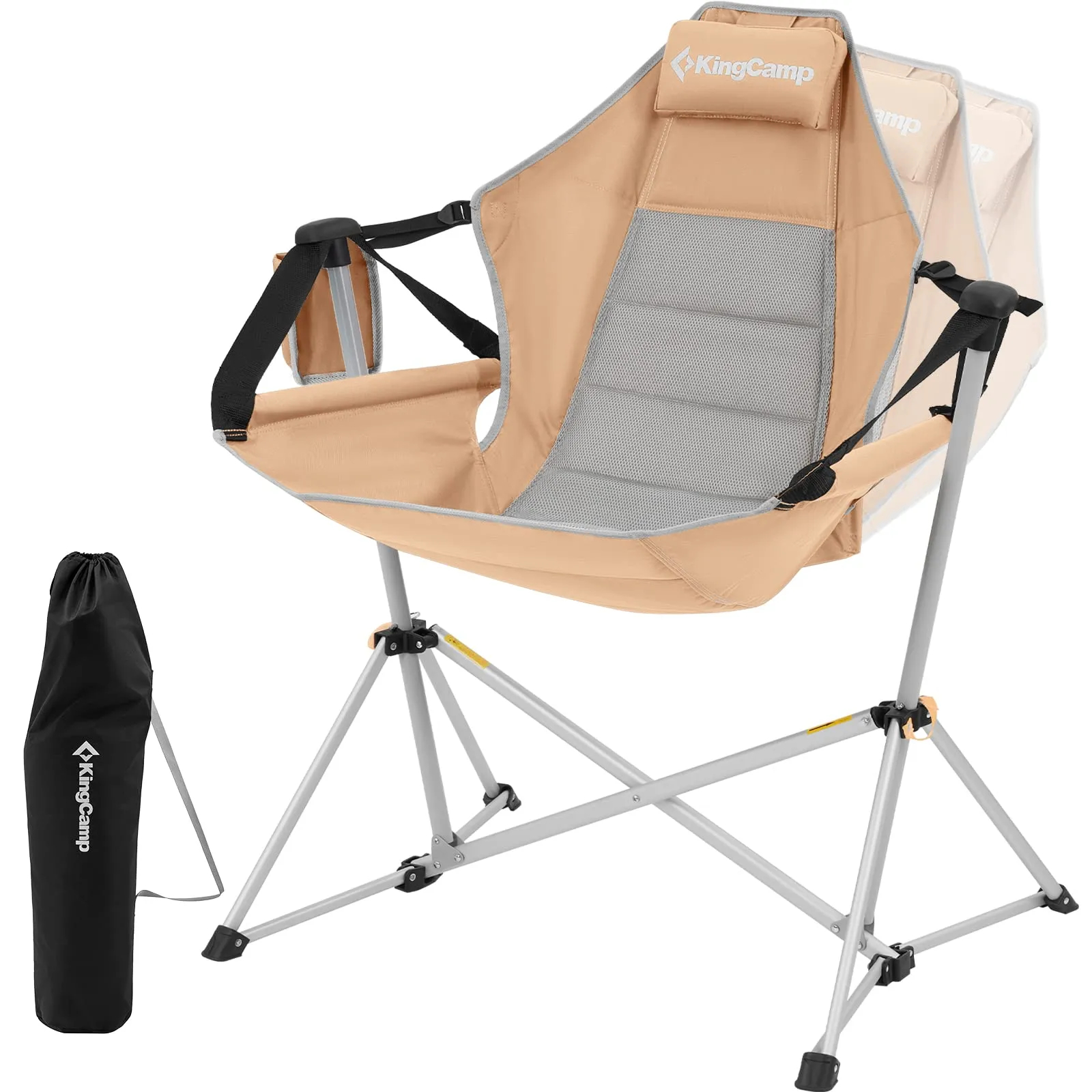 KingCamp Portable Swing Recliner Chair with Pillow