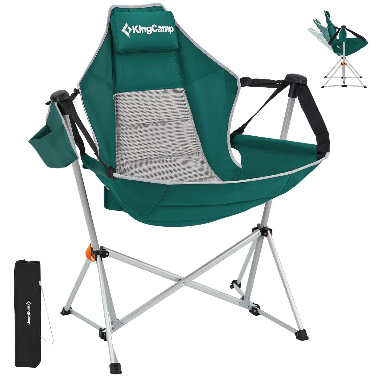 KingCamp Portable Swing Recliner Chair with Pillow