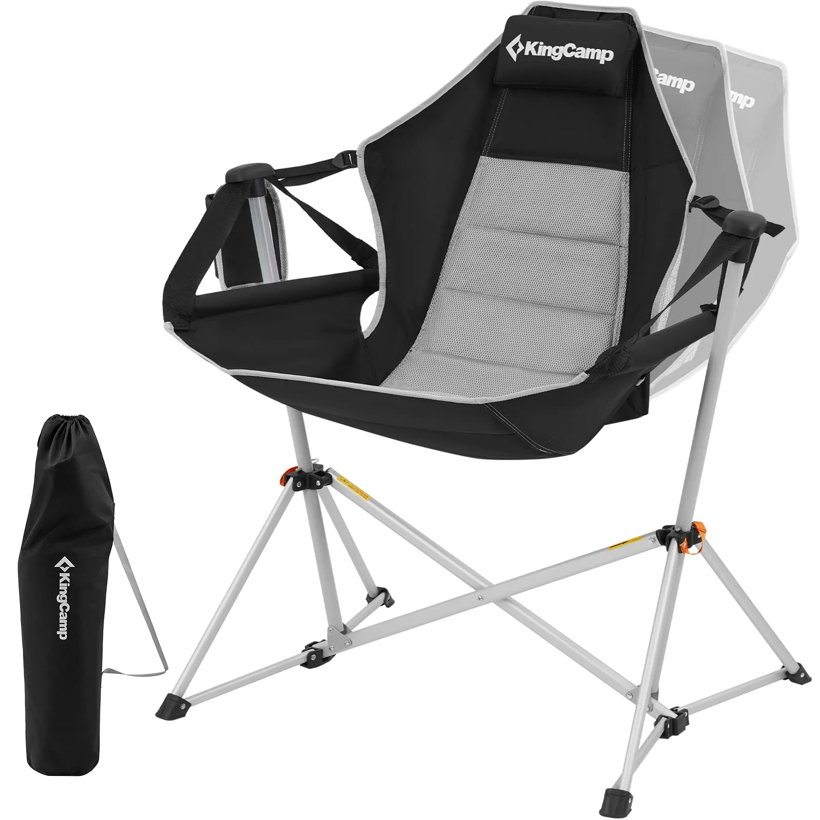 KingCamp Portable Swing Recliner Chair with Pillow