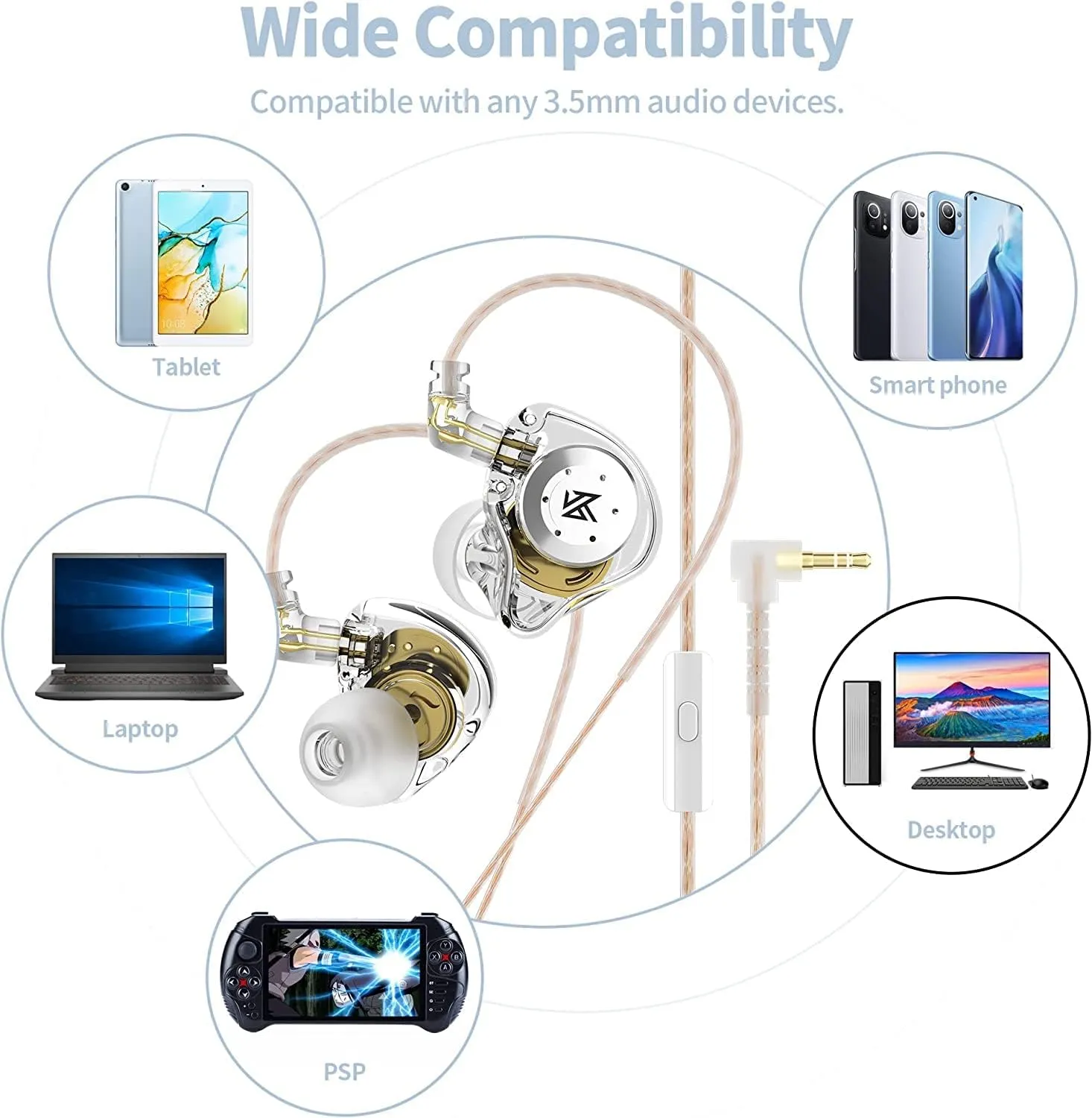 KZ EDX PRO Wired Earbud with Heavy Bass Stereo HiFi Earphone Fit in Ear Suitable for Audiophile,1DD New 10mm Dynamic Driver IEMs in-Ear Headphone with Detachable Cable(Black Without Mic)
