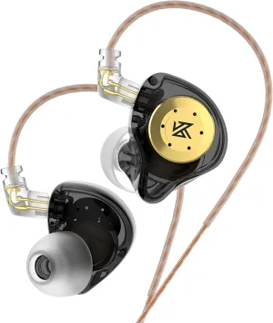 KZ EDX PRO Wired Earbud with Heavy Bass Stereo HiFi Earphone Fit in Ear Suitable for Audiophile,1DD New 10mm Dynamic Driver IEMs in-Ear Headphone with Detachable Cable(Black Without Mic)