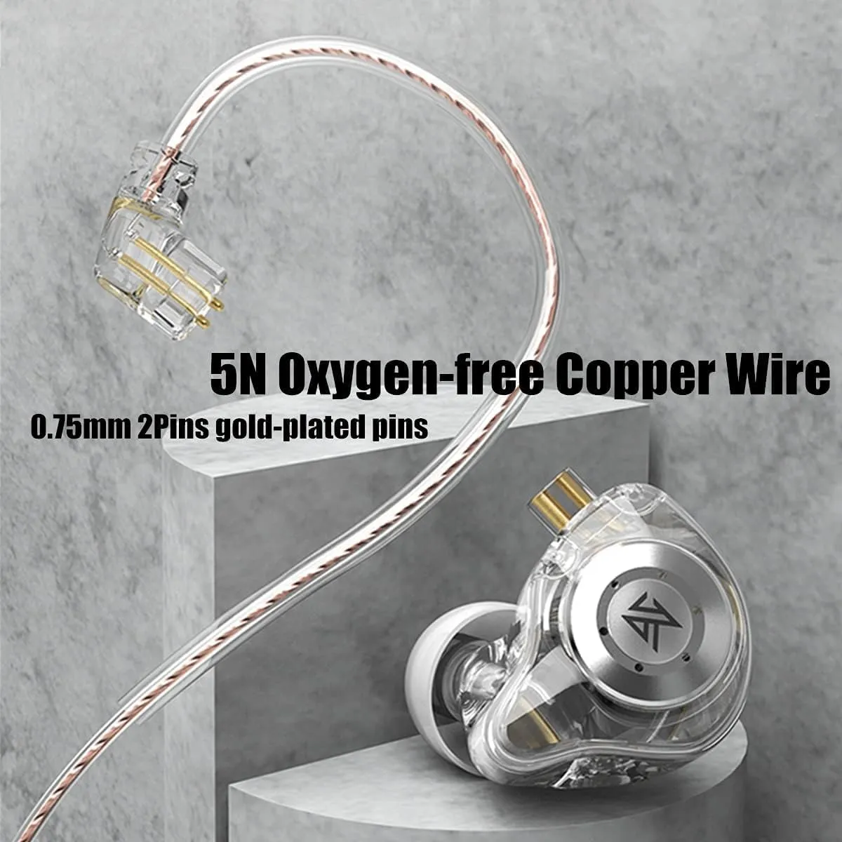 KZ EDX PRO Wired Earbuds Headphones 10mm Dual Magnetic Dynamic Driver 1DD HiFi Deep Bass Wired Earbuds with 5N OFC 2pin Detachable Cable for Musicians Singer Stage (Cyan Without Mic)