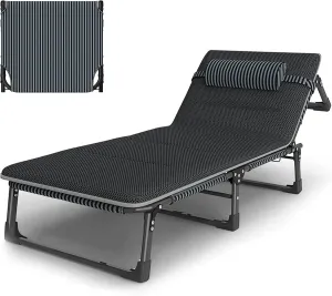Large Folding Recliner Chair with Adjustable Padded Headrest, Supports up to 180 kg, for Outdoor Lounge, Patio, Camping, Beach Octopus Feet
