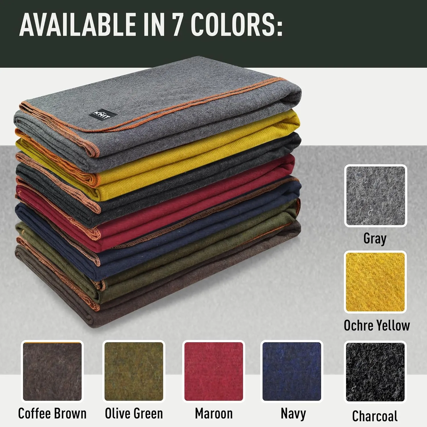 Large Military Wool Blanket - Warm & Thick Emergency Survival Blanket Great for Camping, Outdoors, Sports Events, Picnics, 4.5 lbs, 64" x 88" (Coffee Brown)