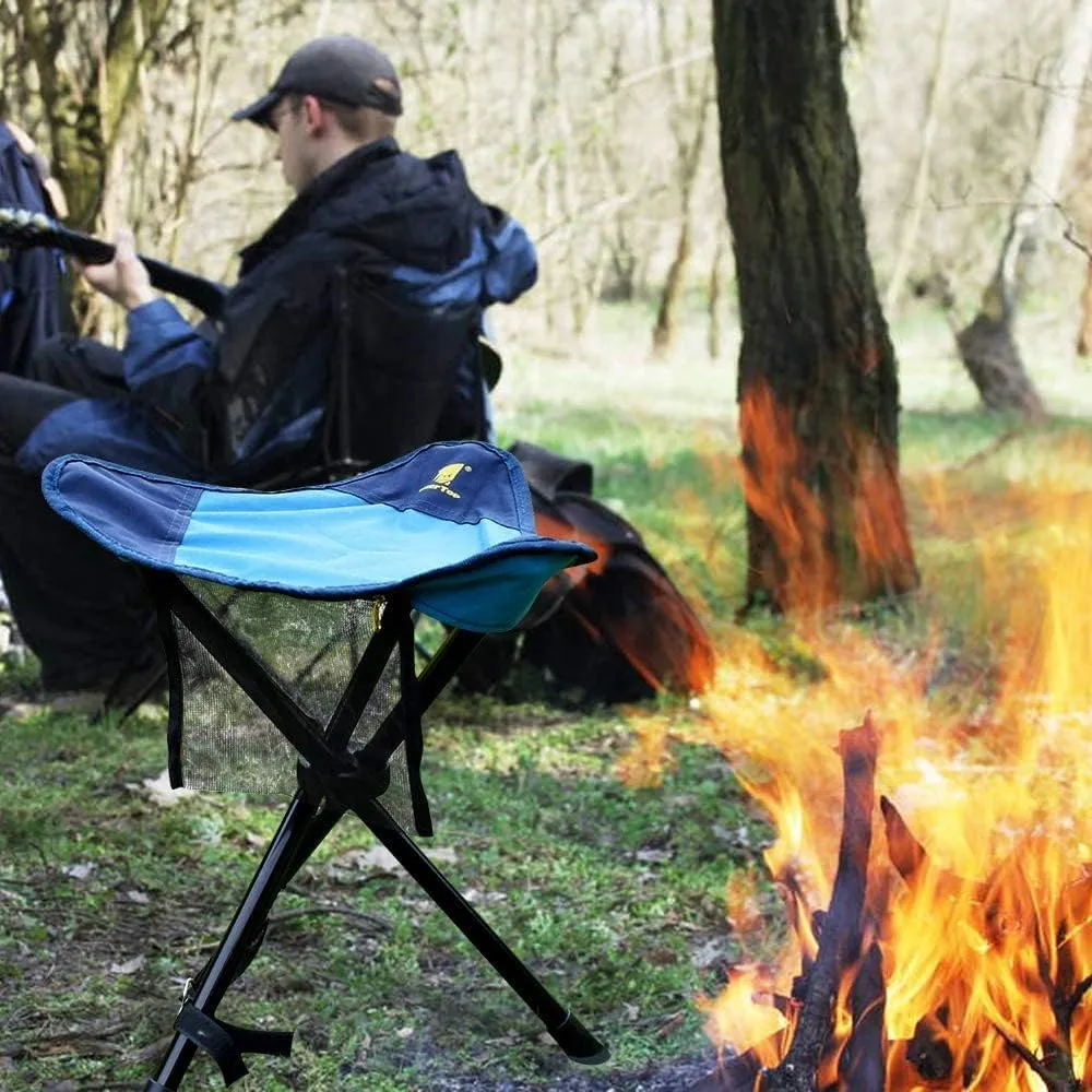 Large Tripod Stool Slacker Chair with Mesh Pocket for Fishing Camping,Camping Folding Chair/Blue