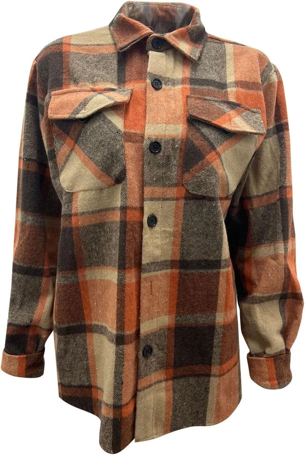 LCMTWX Men's Fleece Lined Flannel Shirt Jacket Sweatshirt Jacket Button Collar Warm Sweater Coat Shirt Plaid Cotton