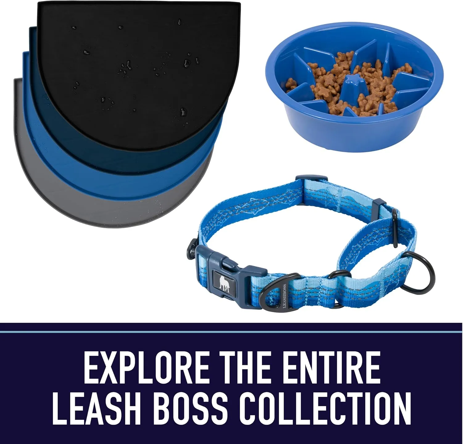 Leash Boss 10 Foot Dog Leash with Padded Handle - Long Leash for Hiking, Camping, Exploring, or Walking (10 Feet, Black/Red/Grey)