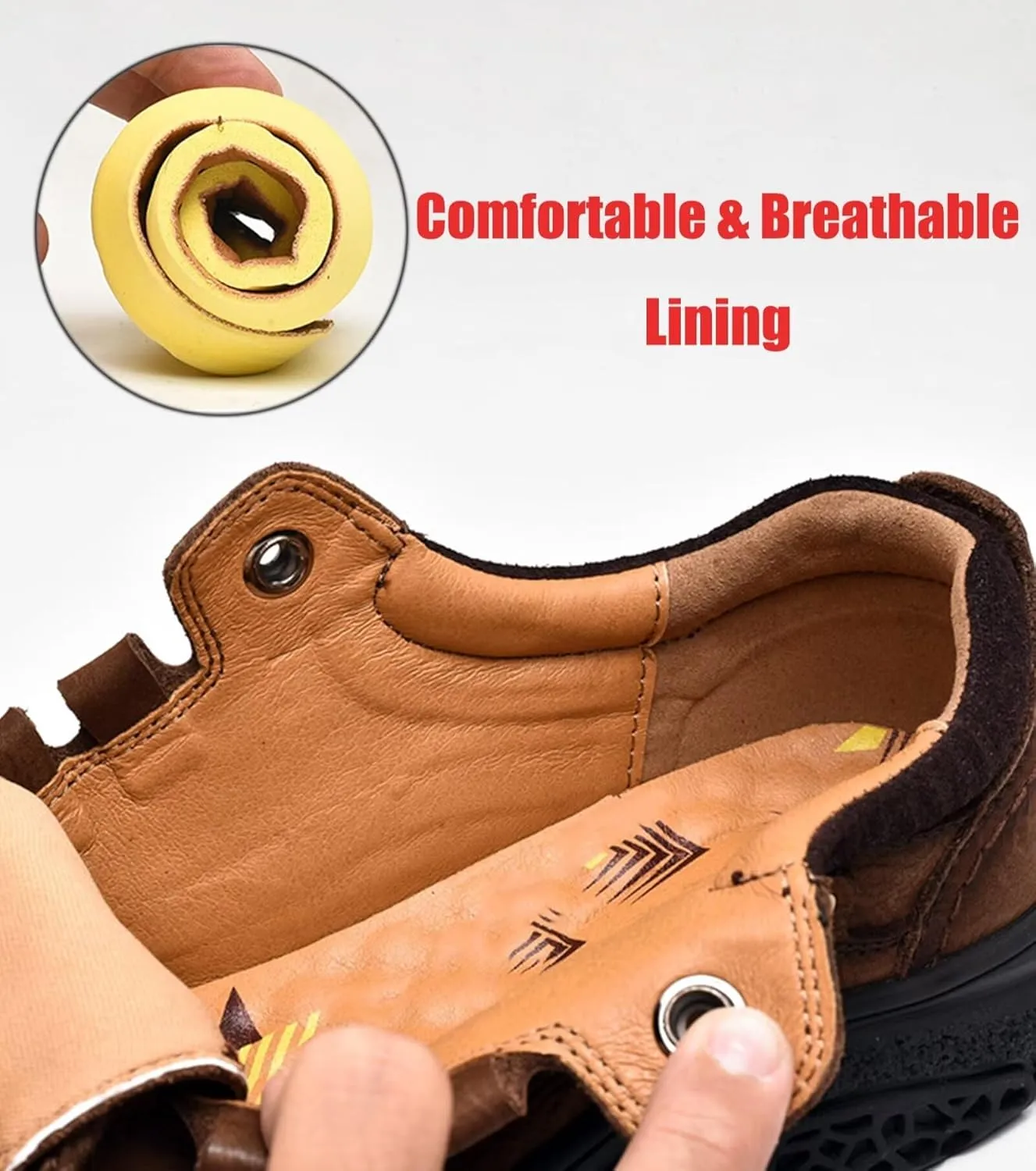 Leather Walking Shoes Men's Hiking Shoes Outdoor Trekking Camping Shoes Work Shoes