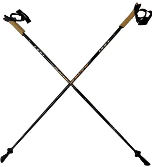 LEKI Nordic Walking Platinium Carbon Series Fixed Length Walking Poles 115cm Brown