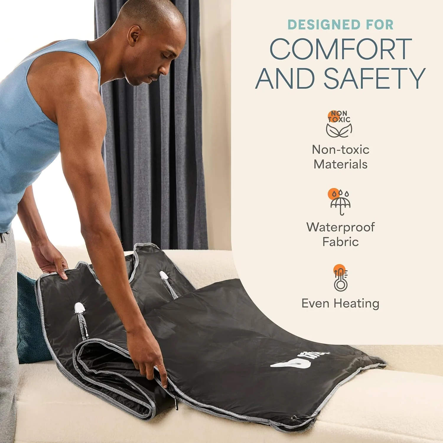 Lifepro BioRemedy Infrared Sauna Blanket – Available in 5 Colors – Portable Far Infrared Home Sauna Bag for Detox, Tension, and Relaxation – Adjustable Temp (86–158°F) & Timer – Includes Detox Wraps