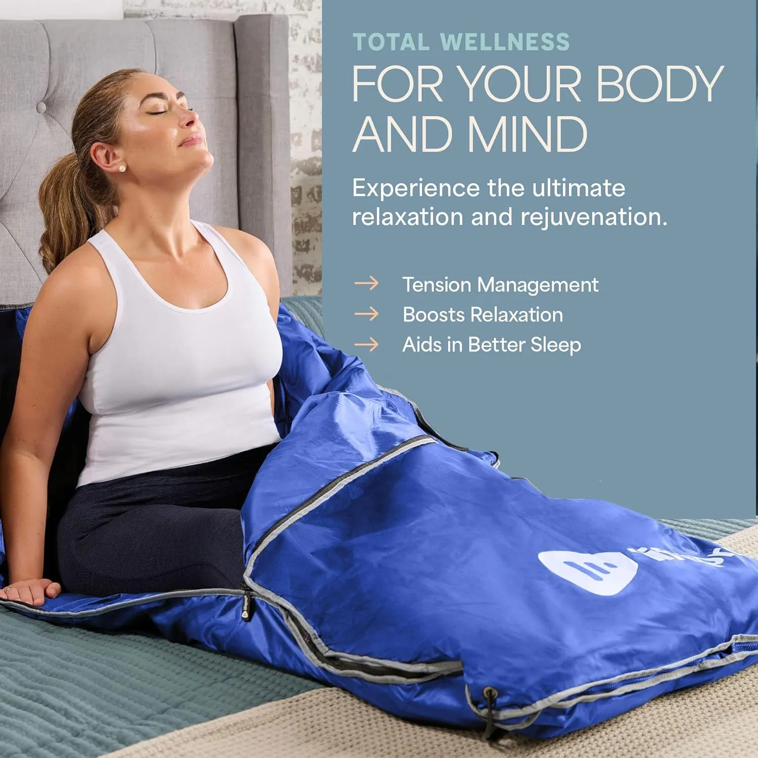 Lifepro BioRemedy Infrared Sauna Blanket - Portable Far Infrared Home Sauna for Detox, Tension, and Relaxation - Adjustable Temperature (86-158°F) - Includes Carry Bag & Detox Wraps