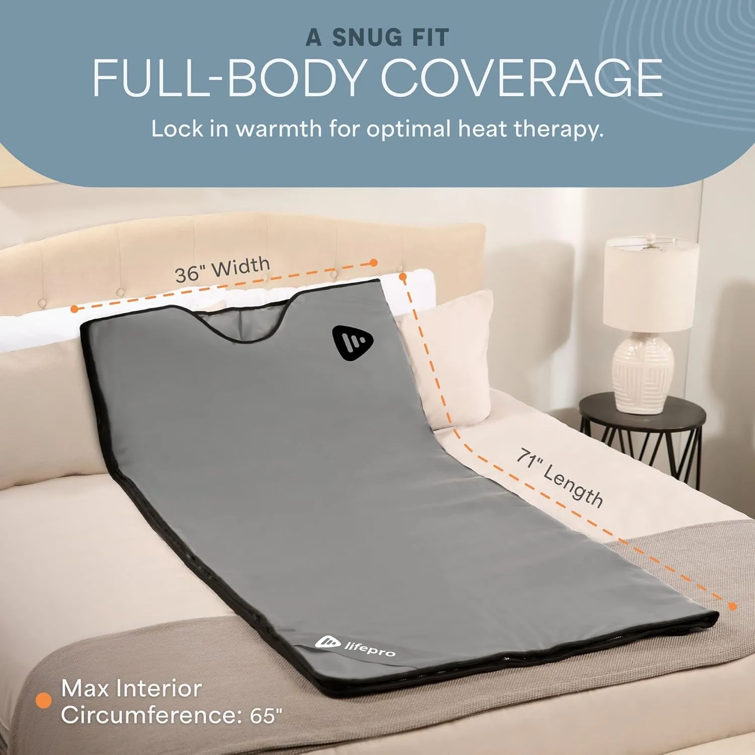 LifePro Infrared Sauna Blanket for Detox & Relaxation – Portable Far Infrared at Home Sauna for Detox, Muscle Tension Release, and Recovery – RejuvaWrap Series with Adjustable Heat Settings