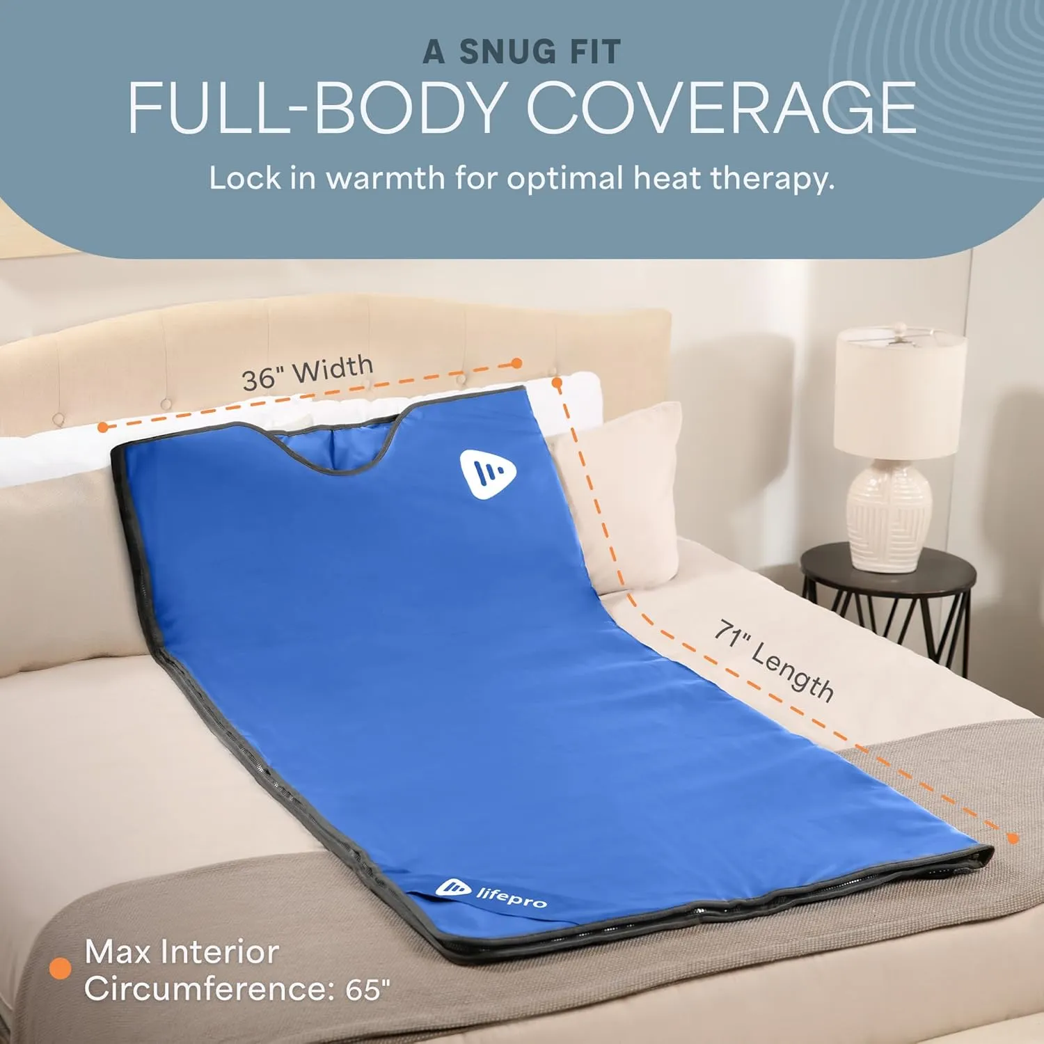 LifePro Infrared Sauna Blanket for Detox & Relaxation – Portable Far Infrared at Home Sauna for Detox, Muscle Tension Release, and Recovery – RejuvaWrap Series with Adjustable Heat Settings
